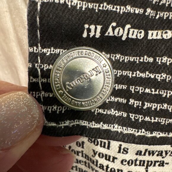 Kreamy Graphic Print Cargo Jeans White Newsprint 40 x 29 Streetwear - Picture 4 of 7